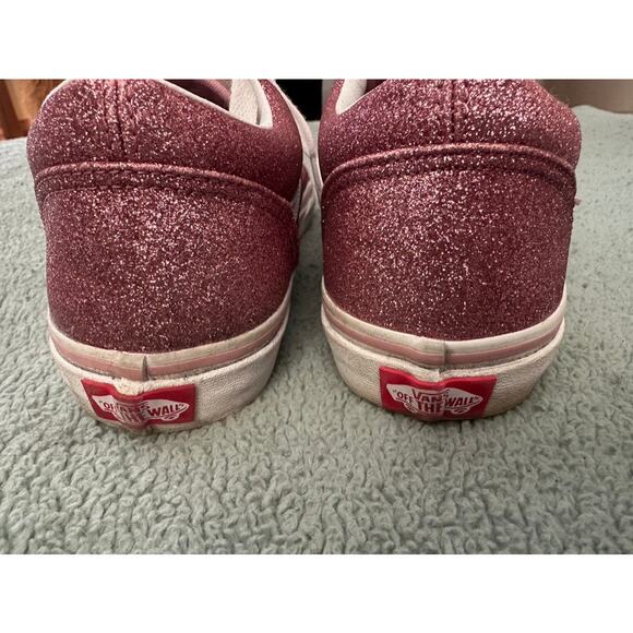 Vans Old Skool Glitter Sneakers Juniors 7 Rose aprox 8.5 Womens - Picture 2 of 6